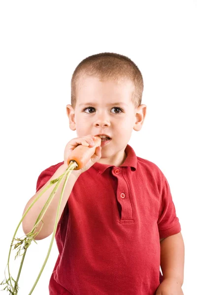 Děti a mrkev — Stock fotografie