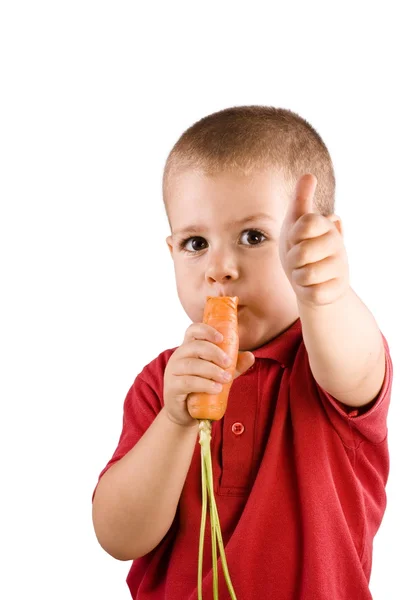 Діти і морква — стокове фото
