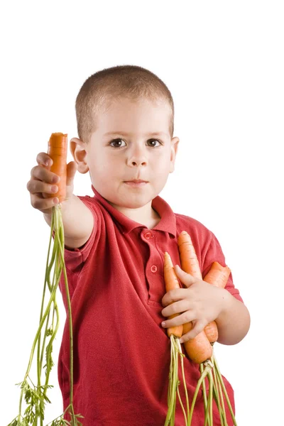 Děti a mrkev — Stock fotografie
