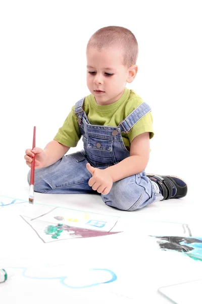 Pojke målning — Stockfoto