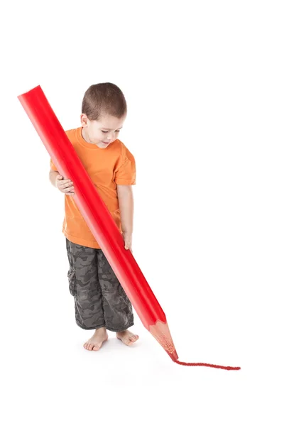 stock image Happy boy drawing