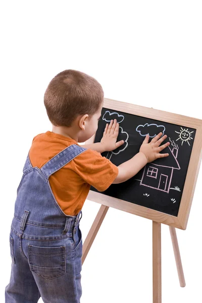 Boy drawing Royalty Free Stock Images