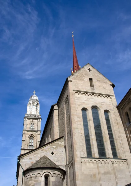 The Grossmuenster in Zurich from behind — Stock Photo, Image