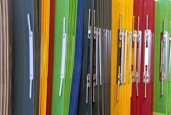 Carpetas Colores Una Fila —  Fotos de Stock