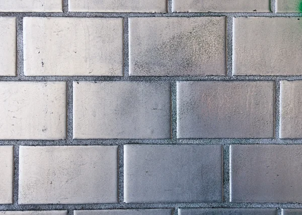 Muro di mattoni verniciato argento — Foto Stock