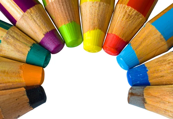 Isolated colourful crayons — Stock Photo, Image