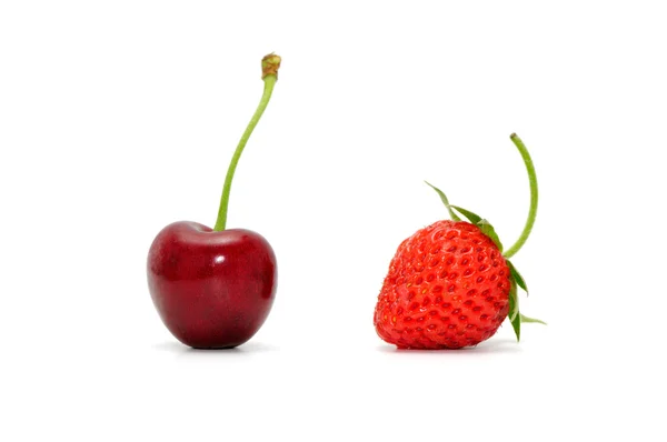 Cherry and strawberry — Stock Photo, Image