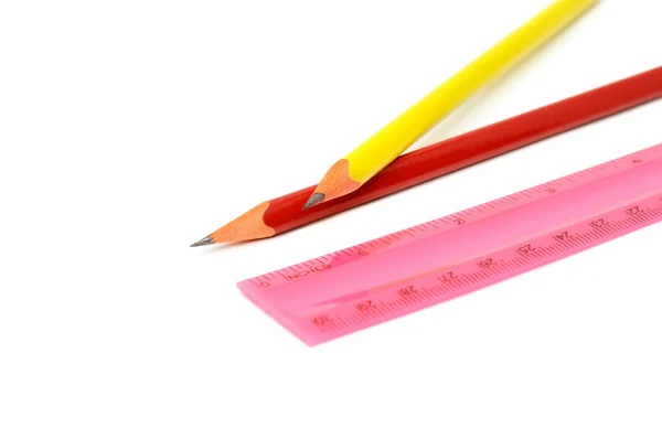 Bleistift und Lineal — Stockfoto