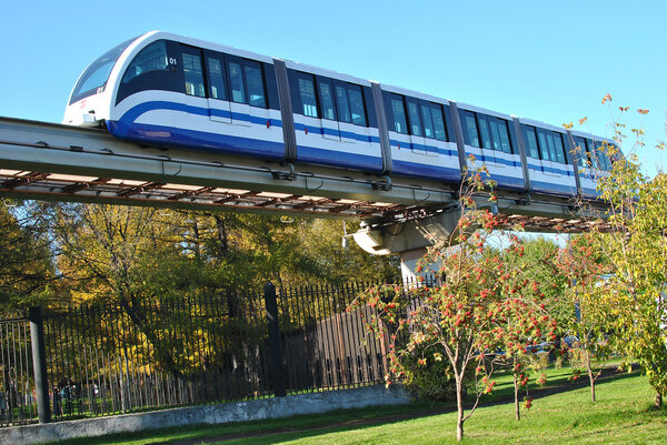 City State monorail train in Moscow.