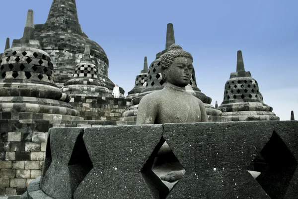 Borobudur templet buddha java Indonesien — Stockfoto