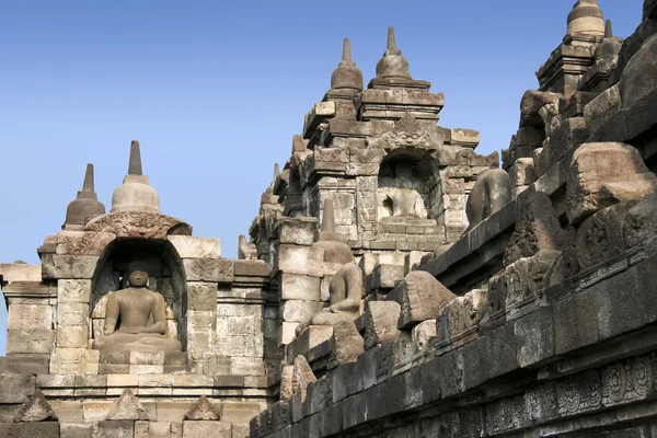 Świątynia Borobudur ściany java Indonezja — Zdjęcie stockowe