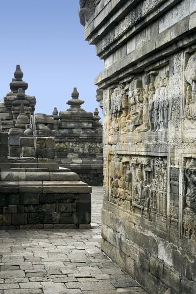 Borobudur tempel muren java Indonesië — Stockfoto