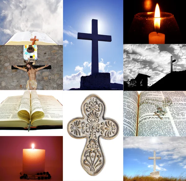 Náboženské koláž — Stock fotografie