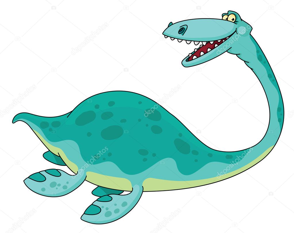 SchwimmenDinosaurier — Stockvektor © Polkan 4509404