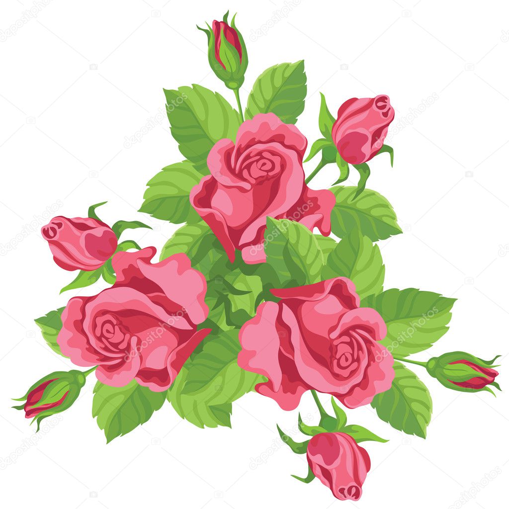 Funny bouquet of roses — Stock Vector © Polkan 5225696