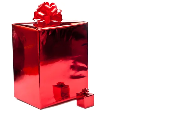 Dvě červené dárky — Stock fotografie
