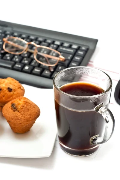 Hot coffee on office — Stock Photo, Image