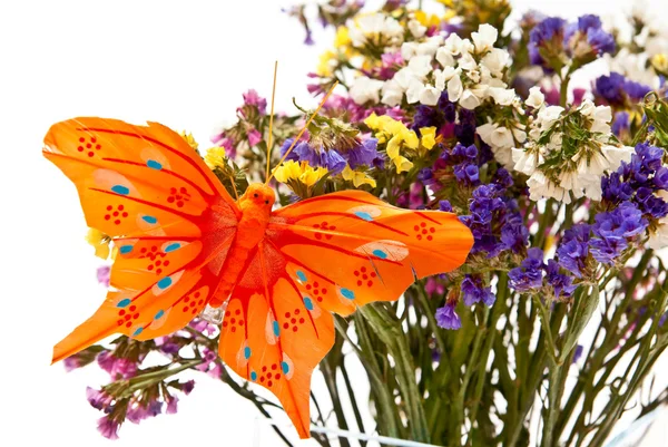 Λουλούδια και πεταλούδα — Φωτογραφία Αρχείου