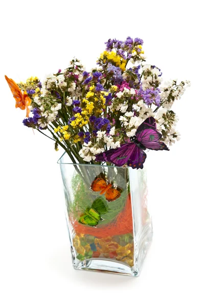 Flores e borboleta — Fotografia de Stock
