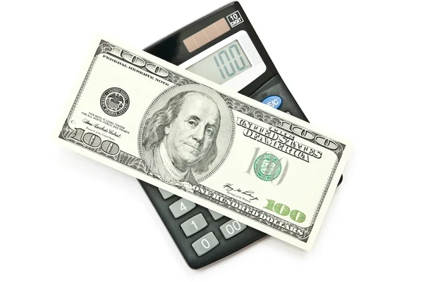 Dinheiro e calculadora — Fotografia de Stock
