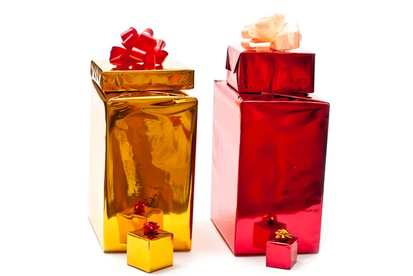 Žlutá a červená dárky — Stock fotografie