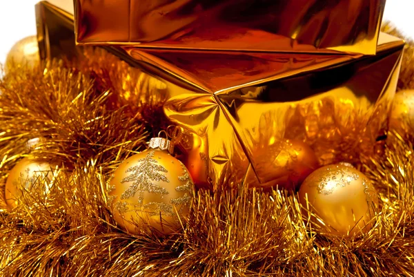Goldenes Weihnachtsdekor — Stockfoto