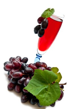 Kırmızı şarap ve üzüm.