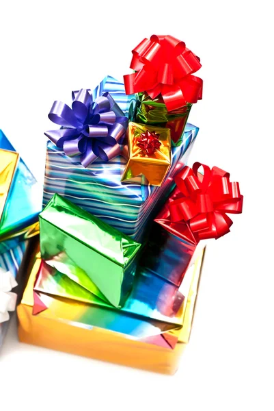 Cajas de regalos en una pila — Foto de Stock