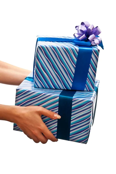 Presents in womans hands — Stock Photo, Image
