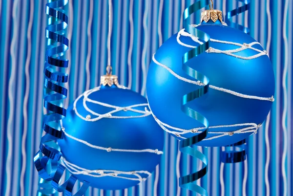 蓝色圣诞装饰 — 图库照片