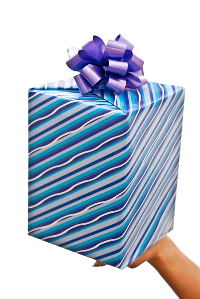Синий подарок — стоковое фото