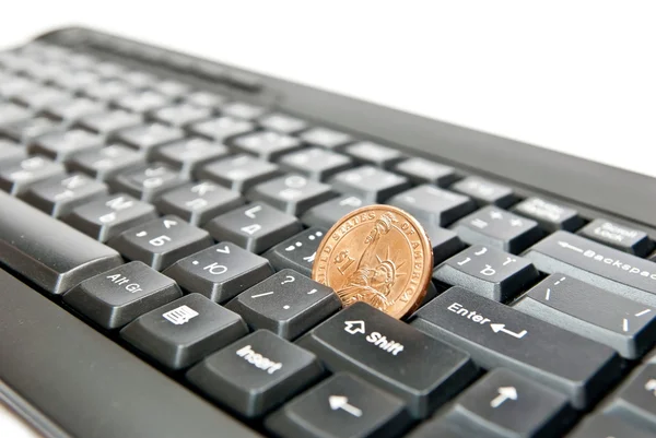 Dólar en el teclado — Foto de Stock