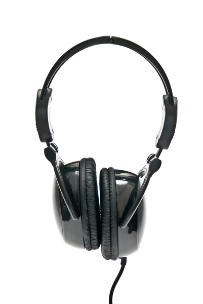 Czarny słuchawki — Zdjęcie stockowe