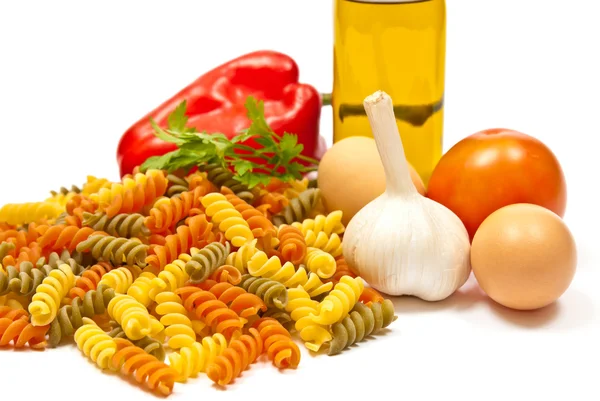 Ingredients and spaghetti — Stock Photo, Image