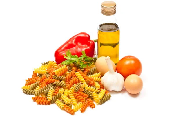 Ingredients and spaghetti — Stock Photo, Image