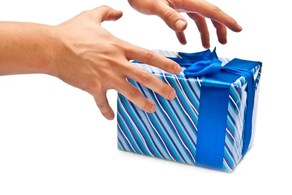 Hands and gift box — Stock Photo, Image