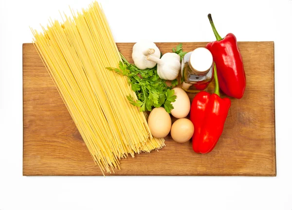 Špagety a zelenina — Stock fotografie