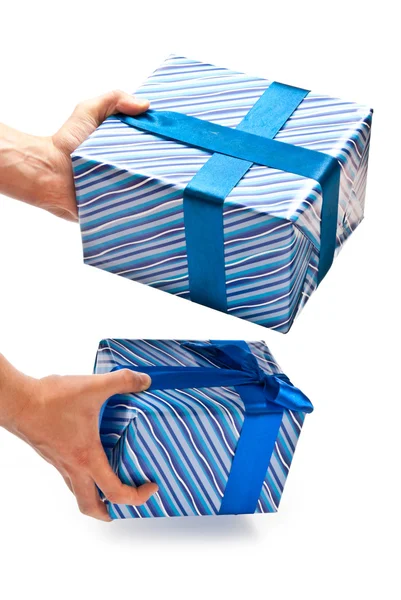 Gifts in man's hands — Stock Photo, Image