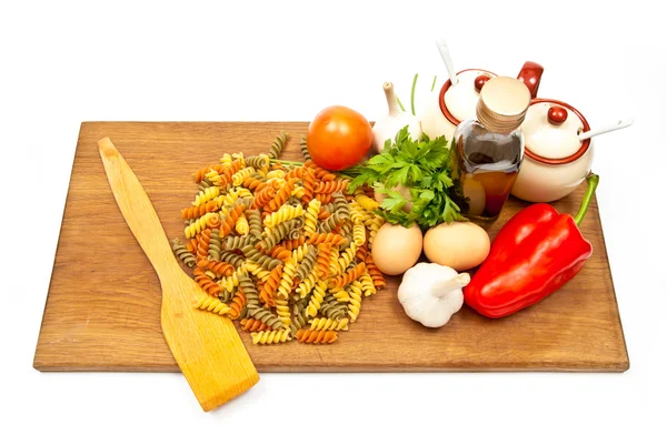 Spagetti och grönsaker — Stockfoto