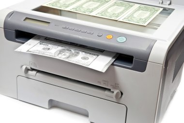 Printer and money clipart