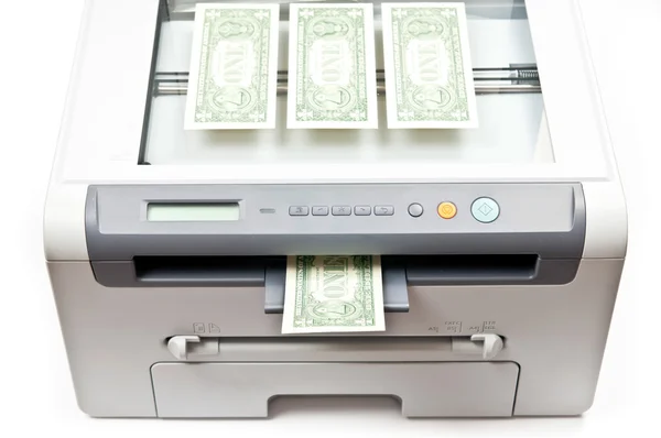 Imprimante et argent — Photo