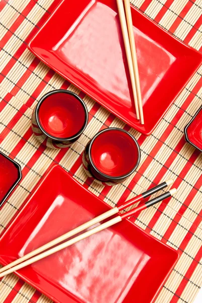 stock image Black and red sushi set