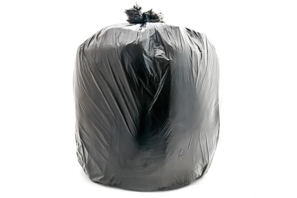 Черный мешок для мусора — стоковое фото
