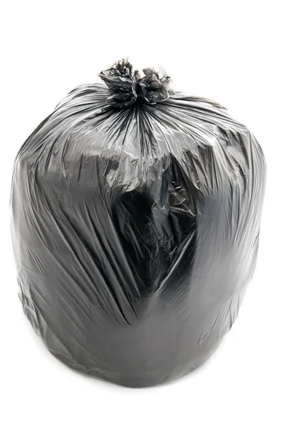 Черный мешок для мусора — стоковое фото