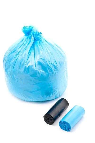 Blauwe vuilniszak — Stockfoto