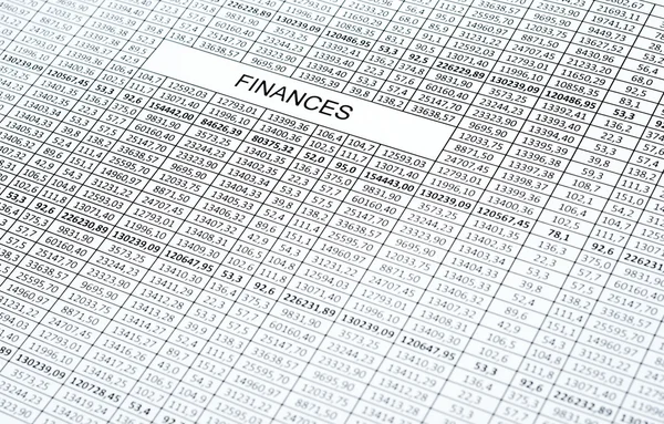 Raws Van Getallen Focus Center Woord Financiën — Stockfoto
