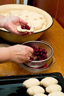 Making cherry pies clipart