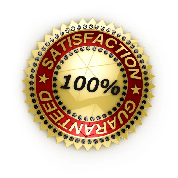 Isolated Satisfaction Guaranteed seal over white — Stock Photo, Image