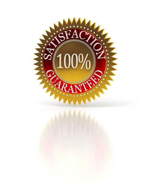 Satisfaction Guaranteed seal over white — Stock Photo, Image