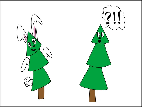 stock vector Tree in a mask of a rabbit